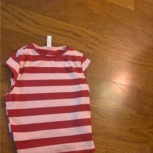 Missguided Red and Pink Striped Tank Top